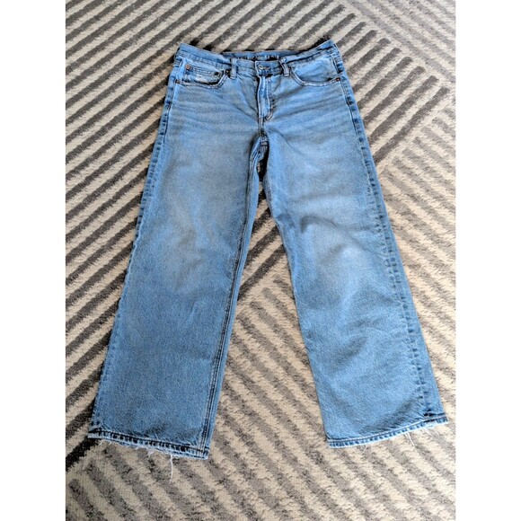 American Eagle Outfitters Denim - American Eagle Jeans Womens 6 Blue Short Stovepipe Wide Leg Light Wash Boho
